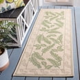 thumbnail image 1 of Safavieh Courtyard Euler Floral Indoor/Outdoor Runner Rug, Natural/Olive, 2'3" x 6'7", 1 of 9