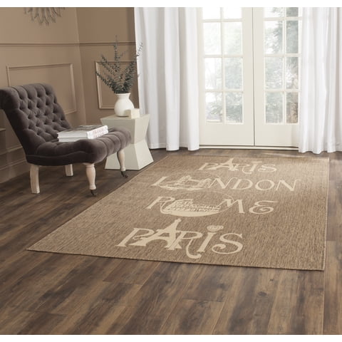 Safavieh Courtyard European Novelty Indoor/Outdoor Area Rug, Brown/Beige, 5'3" x 7'7"
