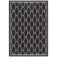 thumbnail image 1 of SAFAVIEH Courtyard Eustacia Geometric Indoor/Outdoor Area Rug, Black/Beige, 4' x 5'7", 1 of 8