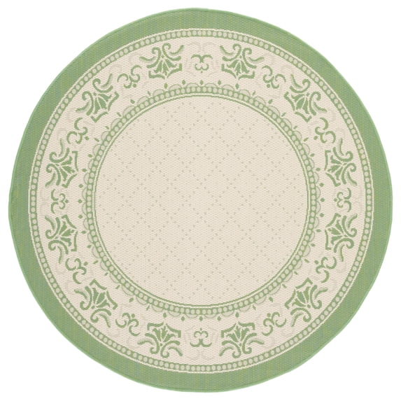 Safavieh Courtyard Eva Oriental Indoor/Outdoor Area Rug, Natural/Olive, 6'7" x 6'7" Round
