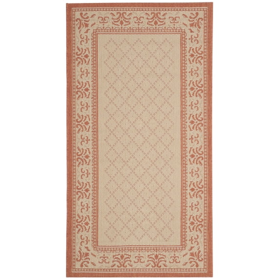 Safavieh Courtyard Eva Oriental Indoor/Outdoor Area Rug, Natural/Terracotta, 2'7" x 5'