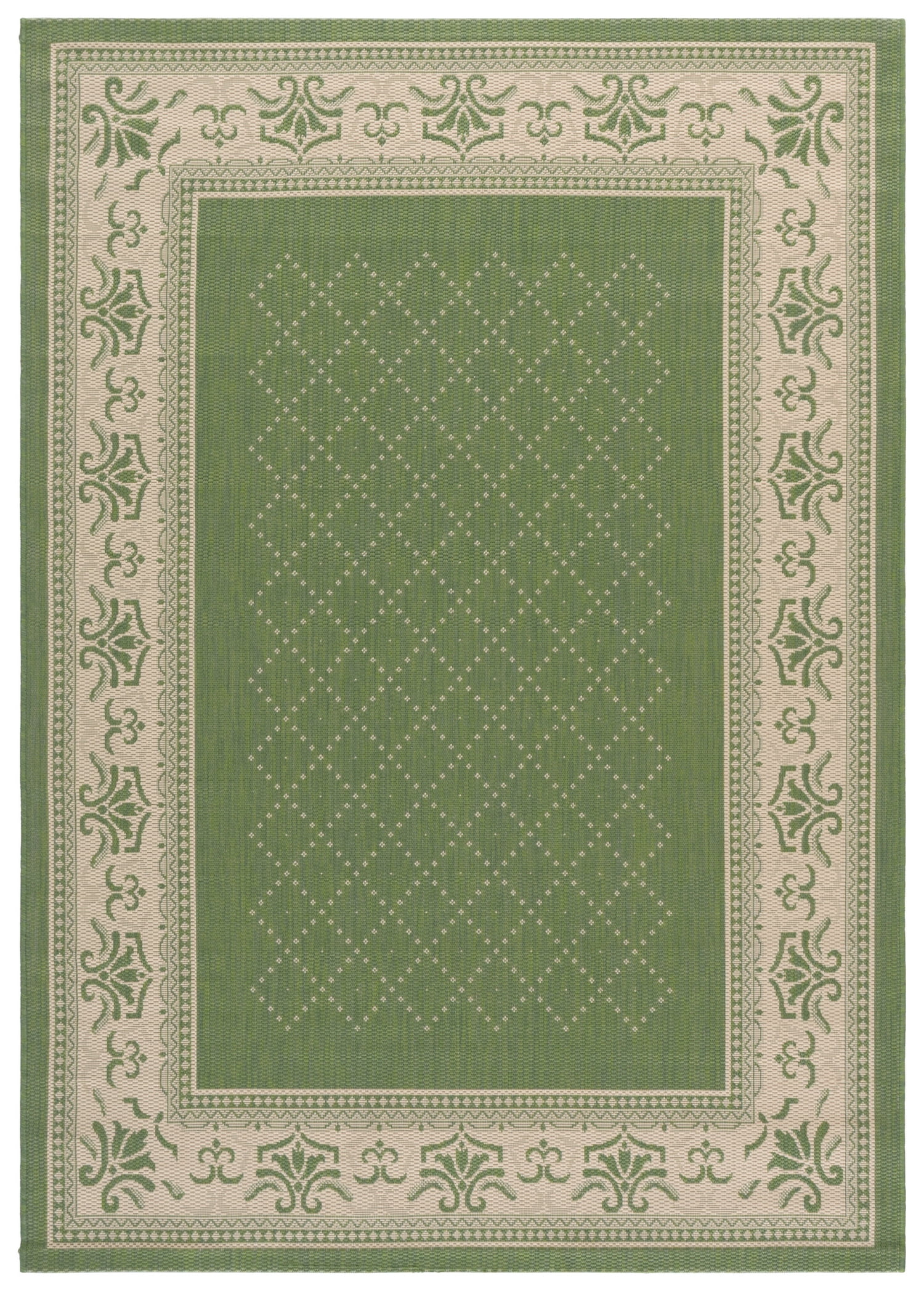 Safavieh Courtyard Eva Oriental Indoor/Outdoor Area Rug, Olive/Natural, 5'3" x 7'7"