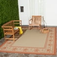 thumbnail image 1 of Safavieh Courtyard Eva Oriental Indoor/Outdoor Area Rug, Natural/Terracotta, 6'7" x 6'7" Square, 1 of 6