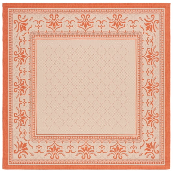 Safavieh Courtyard Eva Oriental Indoor/Outdoor Area Rug, Natural/Terracotta, 6'7" x 6'7" Square