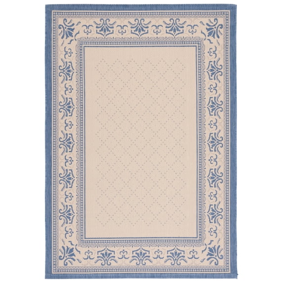 Safavieh Courtyard Eva Oriental Indoor/Outdoor Area Rug, Natural/Blue, 6'7" x 9'6"
