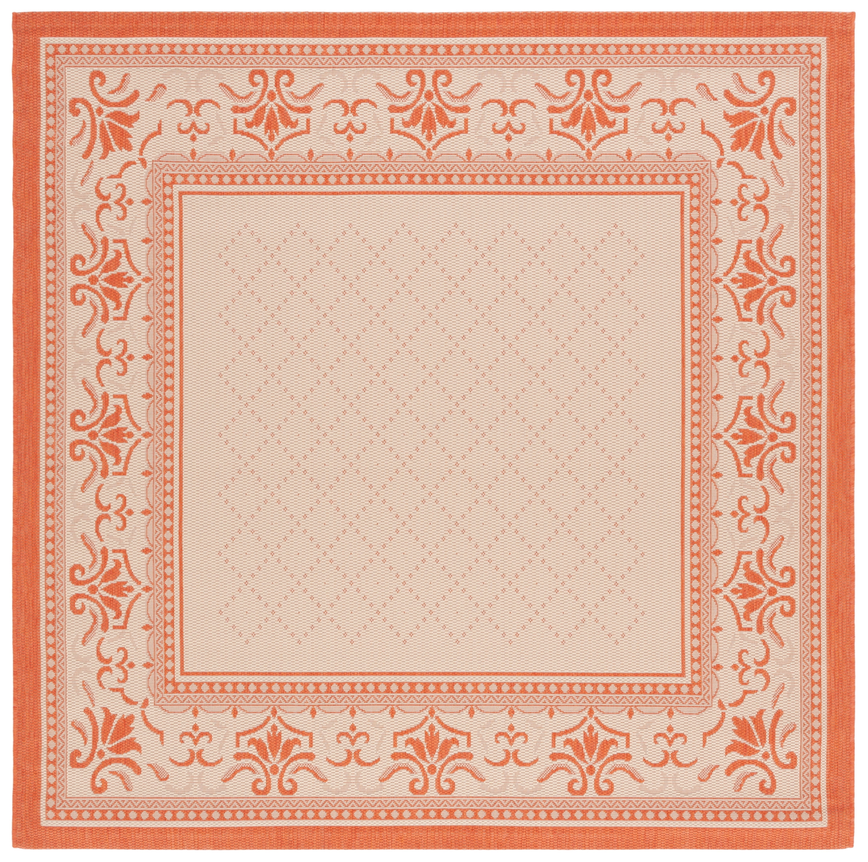 Safavieh Courtyard Eva Oriental Indoor/Outdoor Area Rug, Natural/Terracotta, 7'10" x 7'10" Square