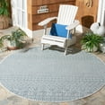 thumbnail image 1 of SAFAVIEH Courtyard Evander Geometric Indoor/Outdoor Area Rug, Ivory/Aqua, 6'7" x 6'7" Round, 1 of 9