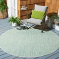 thumbnail image 1 of SAFAVIEH Courtyard Evander Geometric Indoor/Outdoor Area Rug, Ivory/Green, 4' x 4' Round, 1 of 10