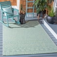 thumbnail image 1 of SAFAVIEH Courtyard Evander Geometric Indoor/Outdoor Area Rug, Ivory/Green, 4' x 4' Square, 1 of 14