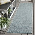 thumbnail image 1 of SAFAVIEH Courtyard Evander Geometric Indoor/Outdoor Runner Rug, Gray/Aqua, 2'3" x 8', 1 of 11
