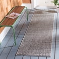thumbnail image 1 of SAFAVIEH Courtyard Evander Geometric Indoor/Outdoor Runner Rug, Gray/Black, 2'3" x 8', 1 of 8