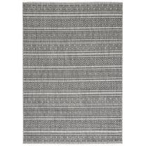 SAFAVIEH Courtyard Everette Geometric Indoor/Outdoor Area Rug, Black/Grey, 2' x 3'7"