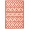 thumbnail image 1 of SAFAVIEH Courtyard Finian Distressed Geometric Indoor/Outdoor Area Rug Terracotta/Light Beige, 5'3" x 7'7", 1 of 9