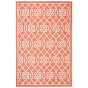 SAFAVIEH Courtyard Finian Distressed Geometric Indoor/Outdoor Area Rug Terracotta/Light Beige, 5'3" x 7'7"