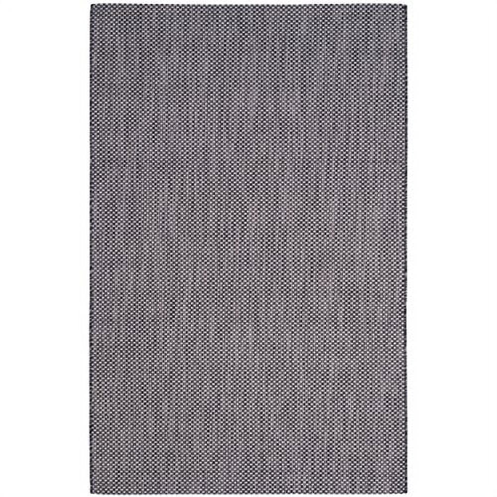 Contemporary Black/Beige Synthetic Indoor/Outdoor Rug, 2'7" x 5'