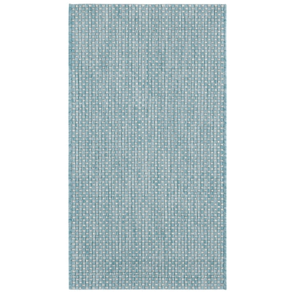 Safavieh Courtyard Finnian Solid Indoor/Outdoor Area Rug, Aqua/Gray, 2' x 3'7"