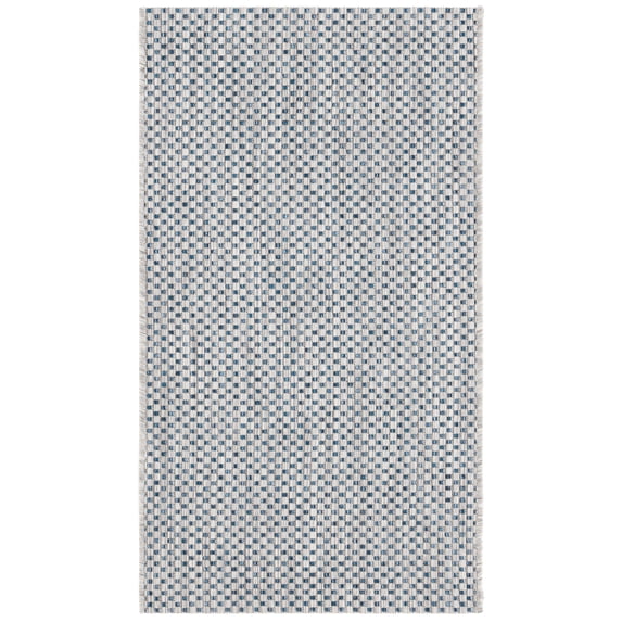 Safavieh Courtyard Finnian Solid Indoor/Outdoor Area Rug, Gray/Navy, 2' x 3'7"