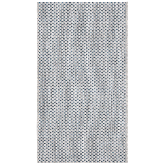 Safavieh Courtyard Finnian Solid Indoor/Outdoor Area Rug, Gray/Navy, 2' x 3'7"