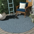 thumbnail image 1 of Safavieh Courtyard Finnian Solid Indoor/Outdoor Area Rug, Navy/Gray, 5'3" x 5'3" Round, 1 of 12