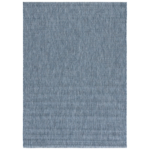 Safavieh Courtyard Finnian Solid Indoor/Outdoor Area Rug, Navy/Gray, 5'3" x 7'7"