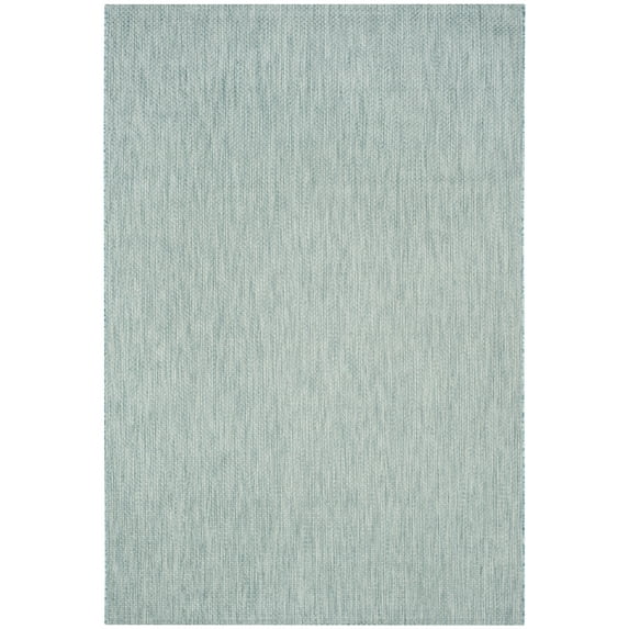 Safavieh Courtyard Finnian Solid Indoor/Outdoor Area Rug, Aqua/Gray, 6'7" x 9'6"