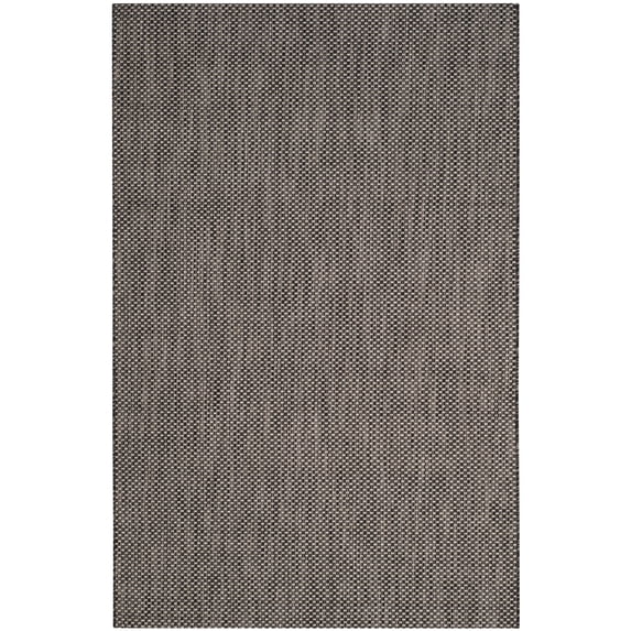 Safavieh Courtyard Finnian Solid Indoor/Outdoor Area Rug, Black/Beige, 6'7" x 9'6"