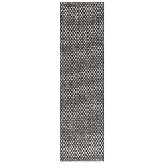Safavieh Courtyard Finnian Solid Indoor/Outdoor Runner Rug, Black/Beige, 2'3" x 12'