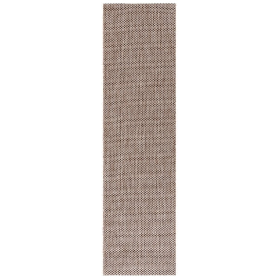 Safavieh Courtyard Finnian Solid Indoor/Outdoor Runner Rug, Natural/Black, 2'3" x 6'7"