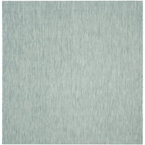 SAFAVIEH Courtyard Finnian Solid Indoor/Outdoor Area Rug, Aqua/Grey, 10' x 10' Square