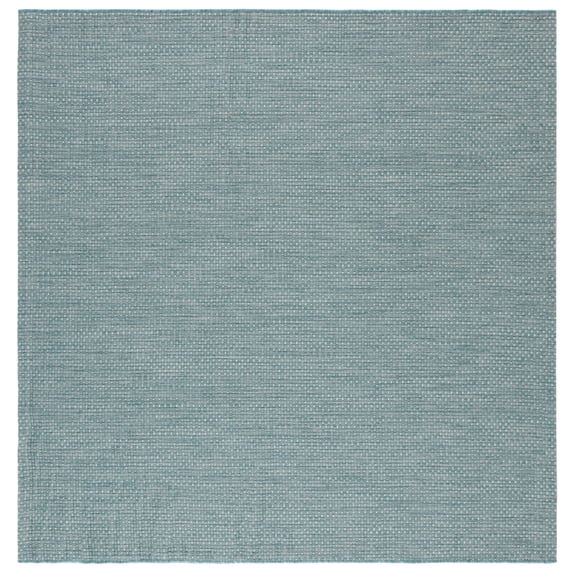 Safavieh Courtyard Finnian Solid Indoor/Outdoor Area Rug, Aqua/Gray, 5'3" x 5'3" Square