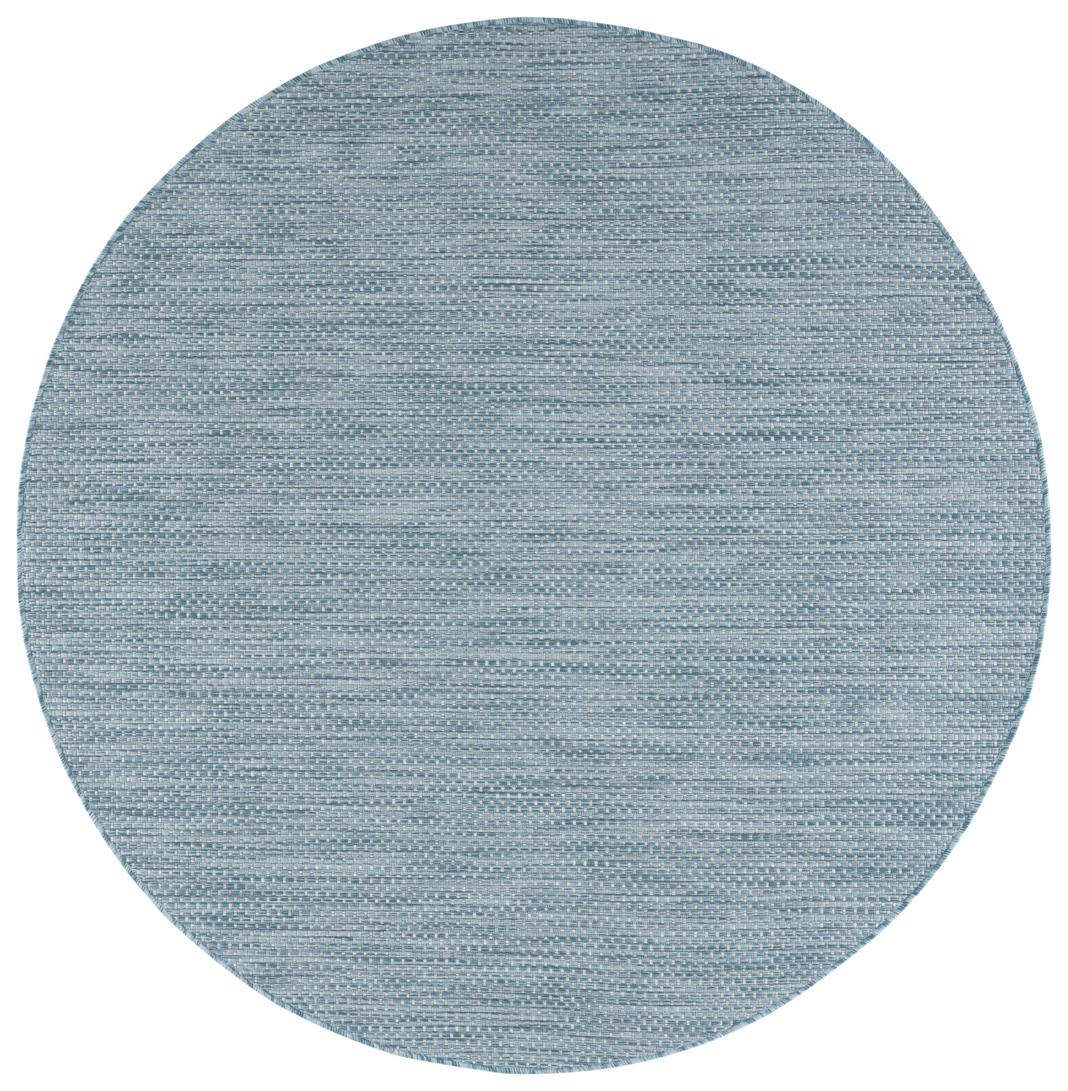 Safavieh Courtyard Finnian Solid Indoor/Outdoor Area Rug, Aqua/Gray, 7'10" x 7'10" Round