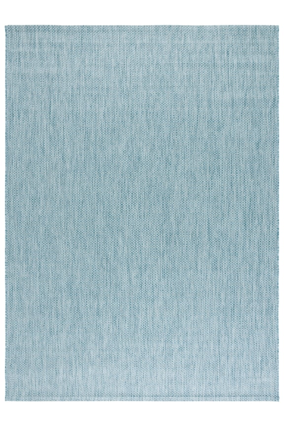 Courtyard Finnian Solid Indoor/Outdoor Area Rug, Aqua/Gray, 9' x 12'