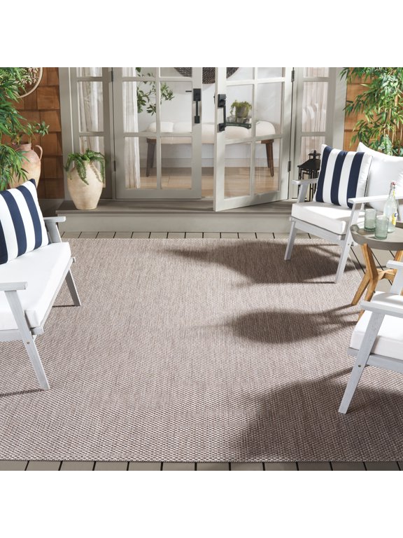 Courtyard Finnian Solid Indoor/Outdoor Area Rug, Beige/Brown, 8' x 10'