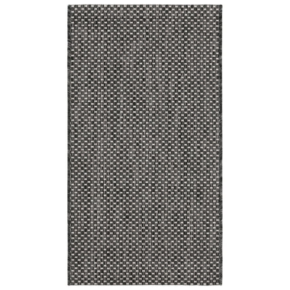 Safavieh Courtyard Finnian Solid Indoor/Outdoor Area Rug, Black/Beige, 2' x 3'7"