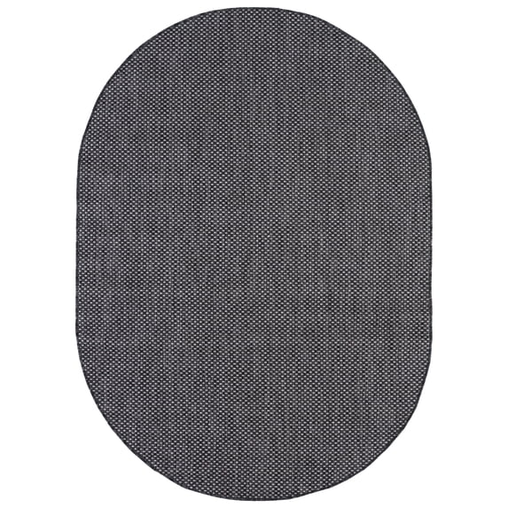 Safavieh Courtyard Finnian Solid Indoor/Outdoor Area Rug, Black/Beige, 5'3" x 7'6" Oval