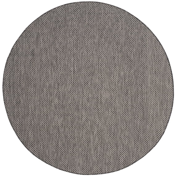 Safavieh Courtyard Finnian Solid Indoor/Outdoor Area Rug, Black/Beige, 7'10" x 7'10" Round