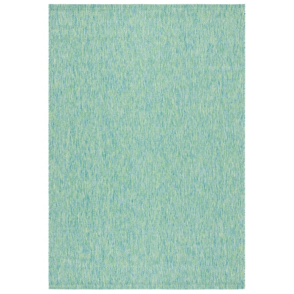 Safavieh Courtyard Finnian Solid Indoor/Outdoor Area Rug, Green/Blue, 4' x 5'7"