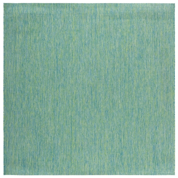 Safavieh Courtyard Finnian Solid Indoor/Outdoor Area Rug, Green/Blue, 6'7" x 6'7" Square
