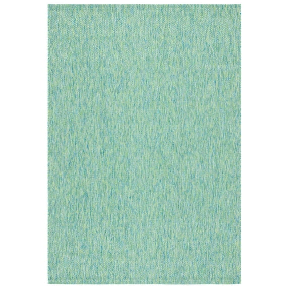 Safavieh Courtyard Finnian Solid Indoor/Outdoor Area Rug, Green/Blue, 6'7" x 9'6"