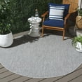 thumbnail image 1 of Safavieh Courtyard Finnian Solid Indoor/Outdoor Area Rug, Gray/Navy, 5'3" x 7'6" Oval, 1 of 13