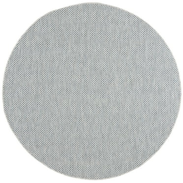 SAFAVIEH Courtyard Finnian Solid Indoor/Outdoor Area Rug, Grey/Navy, 9' x 9' Round