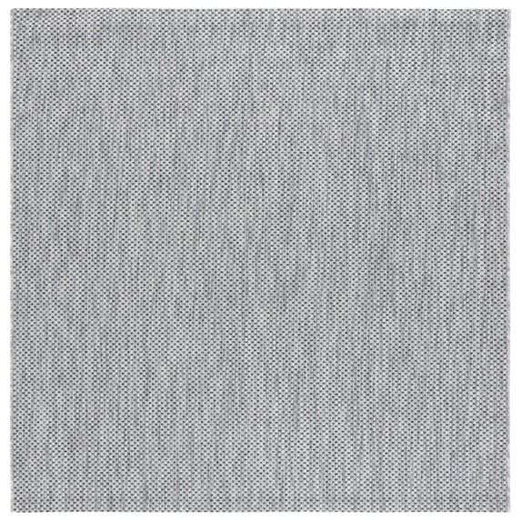 Safavieh Courtyard Finnian Solid Indoor/Outdoor Area Rug, Gray/Navy, 9' x 9' Square