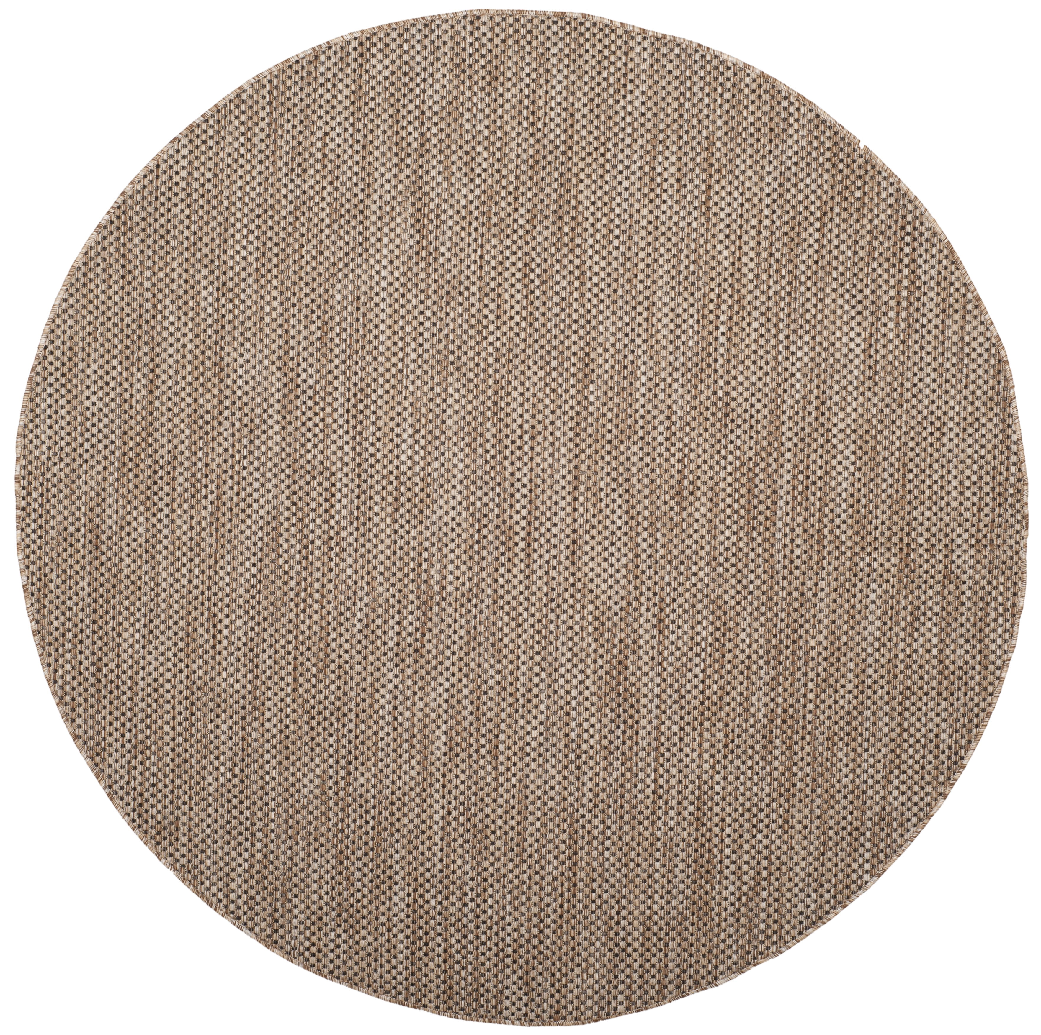 Safavieh Courtyard Finnian Solid Indoor/Outdoor Area Rug, Natural/Black, 4' x 4' Round