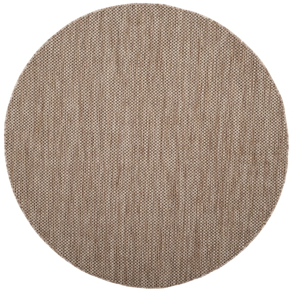 Safavieh Courtyard Finnian Solid Indoor/Outdoor Area Rug, Natural/Black, 4' x 4' Round