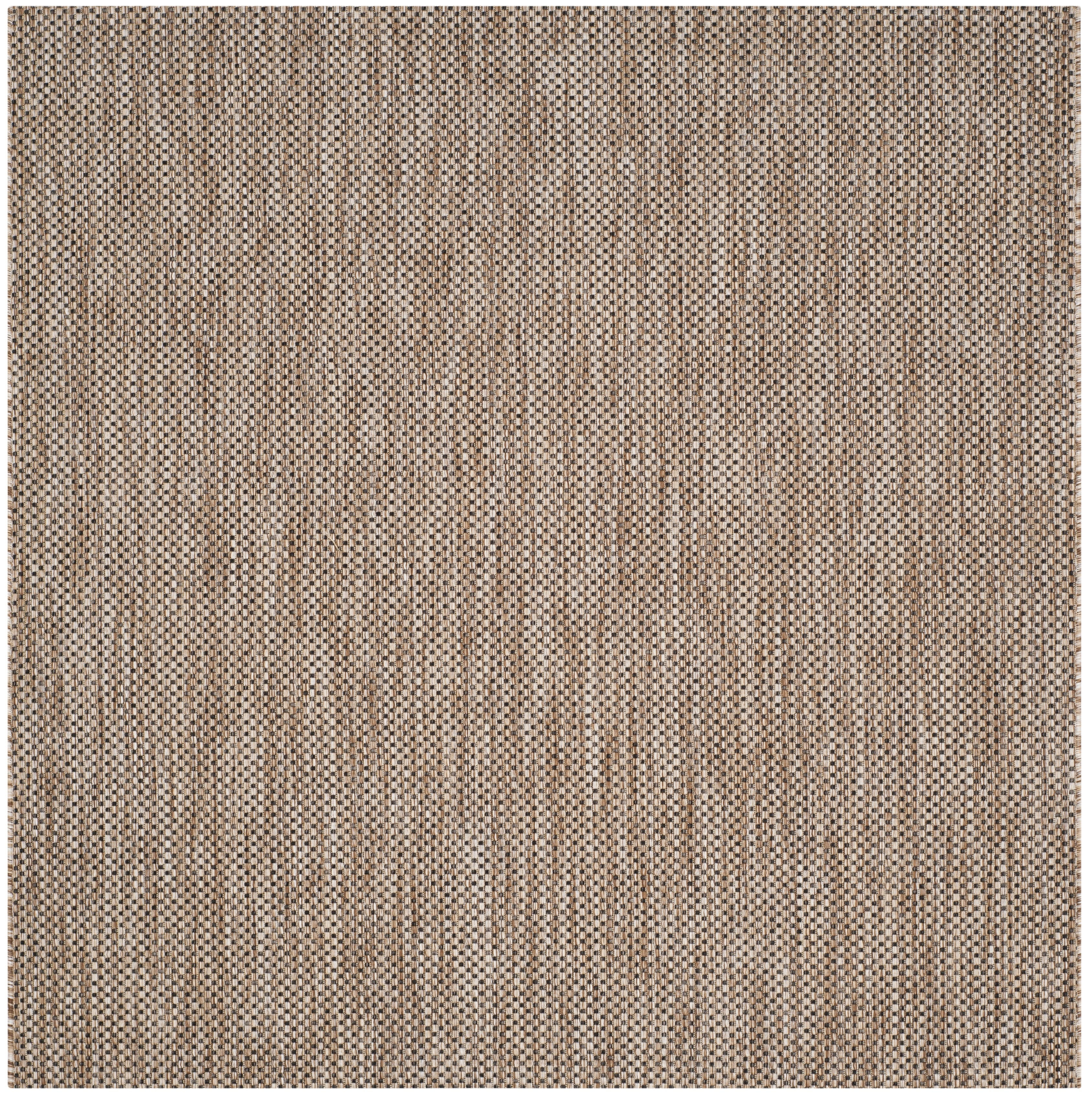 Finnian 7'10" Square Natural/Black Synthetic Indoor/Outdoor Rug