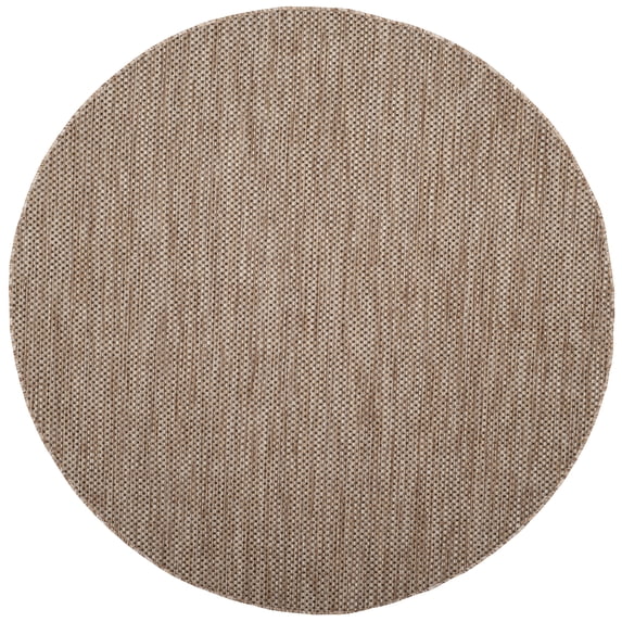 Safavieh Courtyard Finnian Solid Indoor/Outdoor Area Rug, Natural/Black, 9' x 9' Round