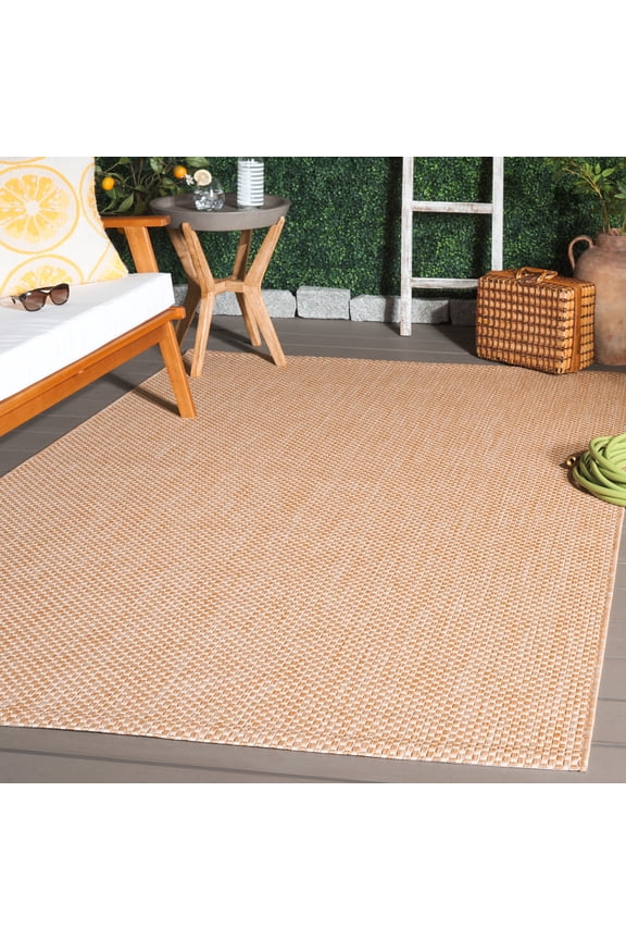 Courtyard Finnian Solid Indoor/Outdoor Area Rug, Natural/Cream, 5'3" x 7'7"