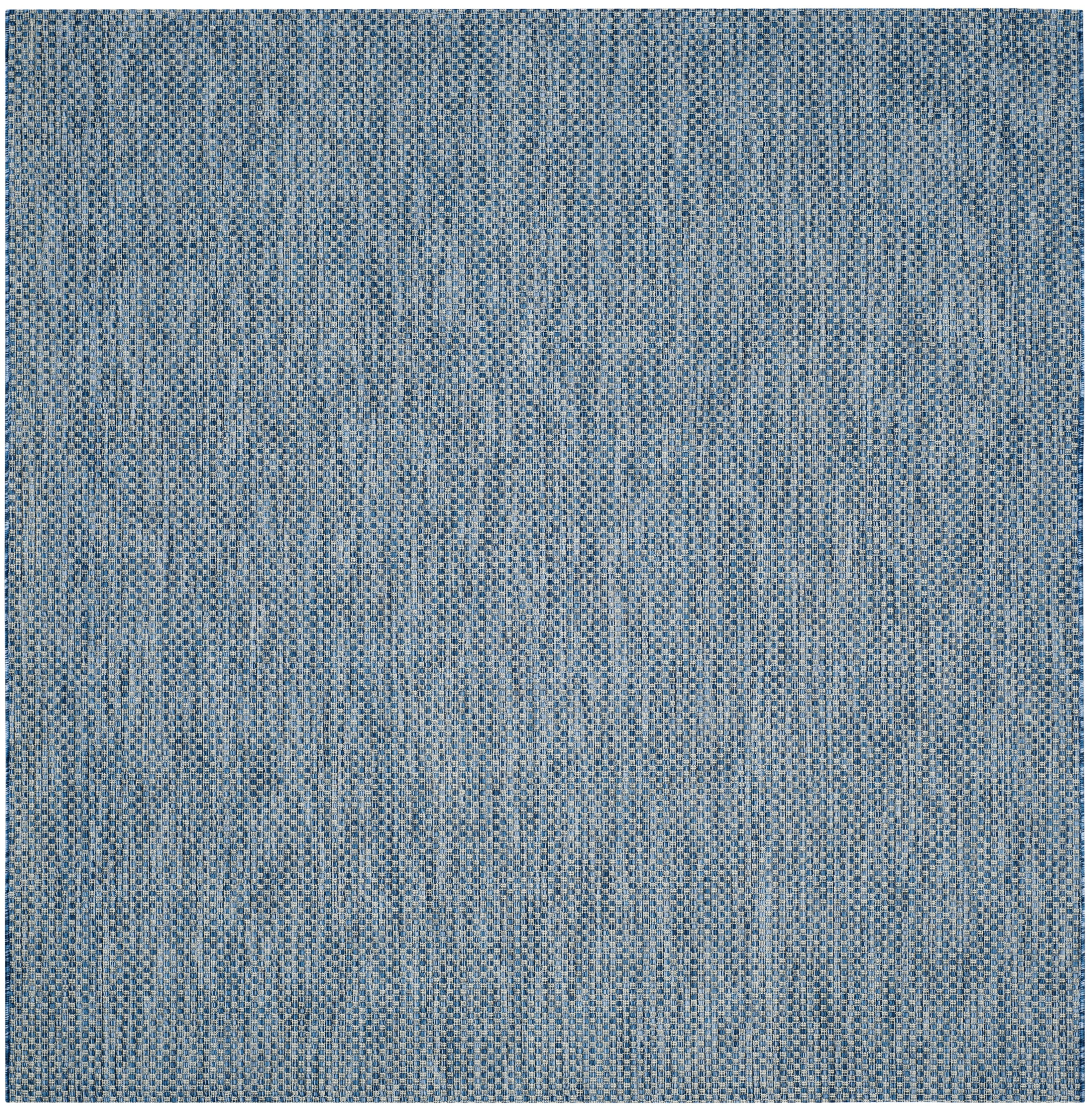 SAFAVIEH Courtyard Finnian Solid Indoor/Outdoor Area Rug, Navy/Grey, 10' x 10' Square