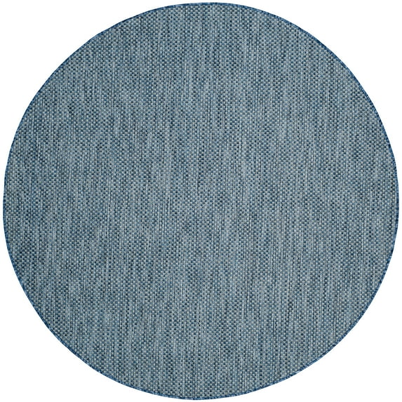 Safavieh Courtyard Finnian Solid Indoor/Outdoor Area Rug, Navy/Gray, 4' x 4' Round