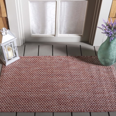 Safavieh Courtyard Finnian Solid Indoor/Outdoor Area Rug, Red/Beige, 2' x 3'7"